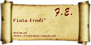 Fiala Ernő névjegykártya